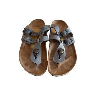 Birkenstock Sparta Grey Nubuck Leather Thong Sandals 36 L5‎ Germany